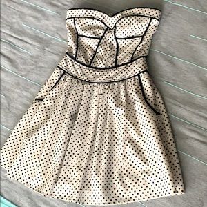 Strapless polka dot dress